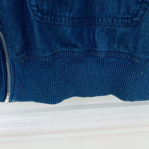 ALFRED DUNNER Blue Lightweight Zip Soft Chambray Jacket Womens Size 18 - Picture 8 of 15